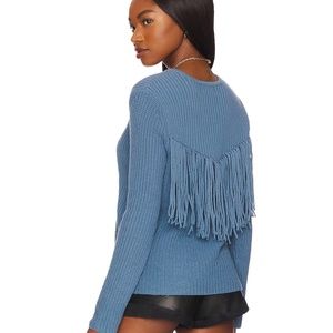 27 Miles Malibu Blue Fringe Sweater